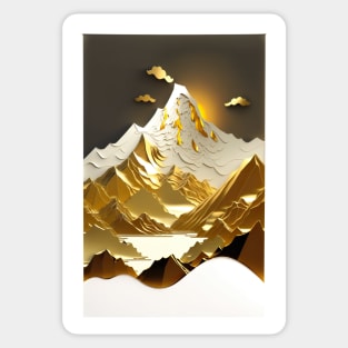 Paper quilling - Golden mountains ! Sticker